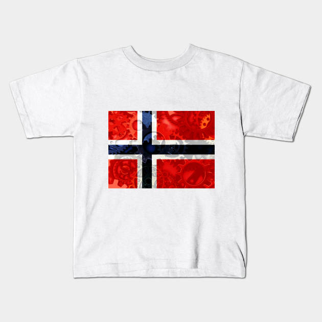 Flag of Norway - Gears Kids T-Shirt by DrPen